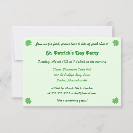 作成カスタムSt patricks dayパーティの招待状 招待状 (正面)