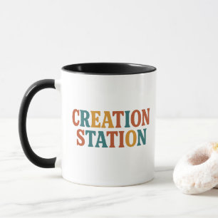 作成ステーションタイポグラフィコーヒー マグカップ