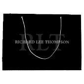 作成名前をカスタムするパーソナライズされたタイポグラフィ ラージペーパーバッグ (裏面)