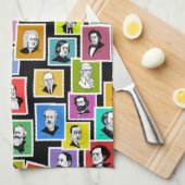 作曲家のポートレートによるパタもっとも偉大ーン キッチンタオル (四つ折り)