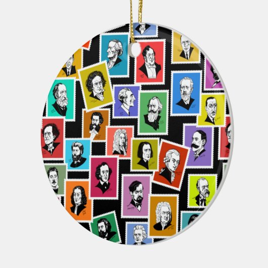 作曲家のポートレートによるパタもっとも偉大ーン セラミックオーナメント (左)