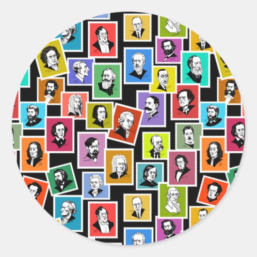 作曲家のポートレートによるパタもっとも偉大ーン ラウンドシール (正面)