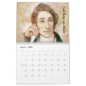 作曲家のポートレート水彩画スタイル カレンダー (3月 2027)
