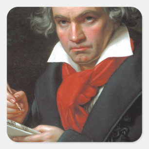 作曲家のルートビッヒフォンBeethoven、ヴィンテージのポートレート スクエアシール