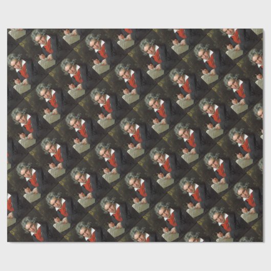 作曲家のルートビッヒフォンBeethoven、ヴィンテージのポートレート ラッピングペーパー (フラット)