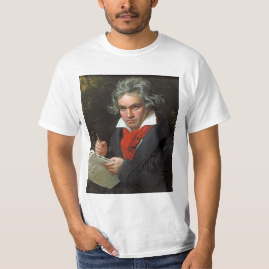 作曲家のルートビッヒフォンBeethoven、ヴィンテージのポートレート Tシャツ (正面)