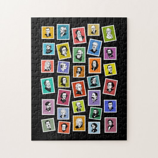 作曲家の32のグラフィック素晴らしポートレート ジグソーパズル (縦)