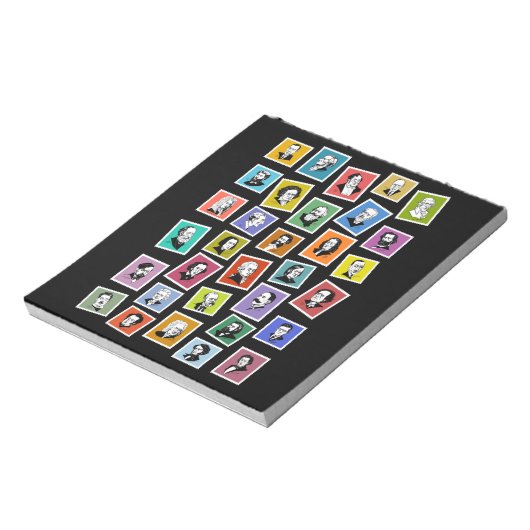 作曲家の32のグラフィック素晴らしポートレート ノートパッド (回転)