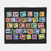 作曲家の32のグラフィック素晴らしポートレート フリースブランケット (正面(横))