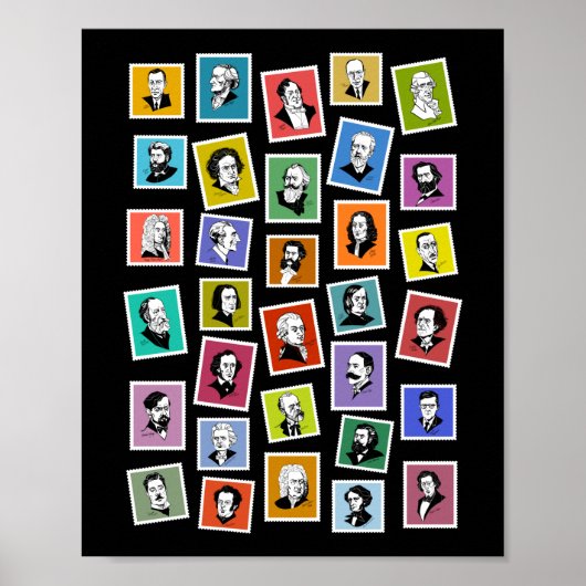 作曲家の32のグラフィック素晴らしポートレート ポスター (正面)