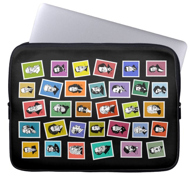 作曲家の32のグラフィック素晴らしポートレート ラップトップスリーブ (正面)