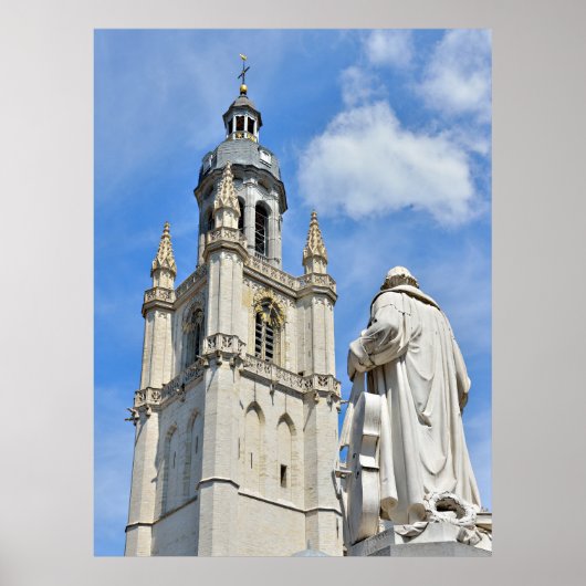 作曲家のAdrien Francoisセルベ、ハレ彫像 ポスター (正面)