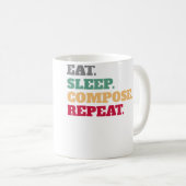 作曲家へのギフトに Eat Sleep Compose Repeat コーヒーマグカップ (正面右)