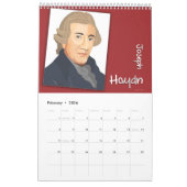 作曲家ポートレート、モダンスタイル、2026 カレンダー (2月 2026)