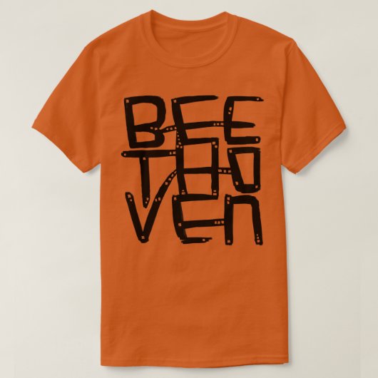 作曲家ルートヴィヒ・ヴァン・ベートーベン Tシャツ (デザイン正面)