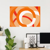 作曲第43号 – オレンジ色のモノクロポスター ポスター (ホームオフィス)