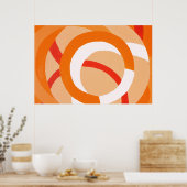 作曲第43号 – オレンジ色のモノクロポスター ポスター (キッチン)