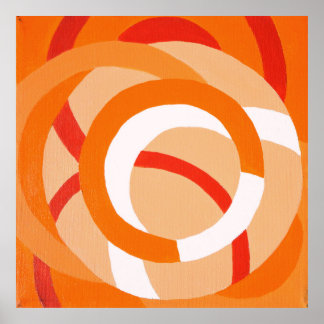 作曲第43号 – オレンジ色のモノクロポスター ポスター