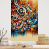 作曲 – 叙情的な抽象芸術15 ポスター (キッチン)