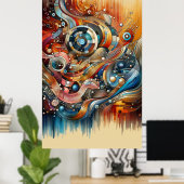 作曲 – 叙情的な抽象芸術15 ポスター (ホームオフィス)