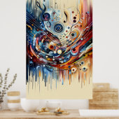 作曲 – 叙情的な抽象芸術18 ポスター (キッチン)