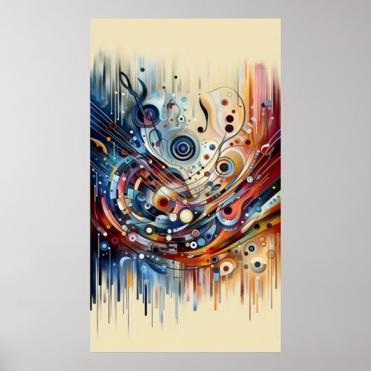 作曲 – 叙情的な抽象芸術18 ポスター (正面)