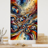 作曲 – 叙情的な抽象芸術19 ポスター (キッチン)