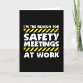 作業おもしろいミーム – 安全会議おもしろい同僚 カード (正面)