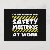 作業おもしろいミーム – 安全会議おもしろい同僚 ポストカード (正面)
