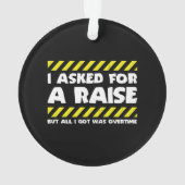 作業おもしろいミーム – 工場外労働時間 オーナメント (裏面)