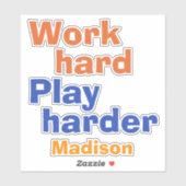 作業と遊名前をカスタムする シール (シート)