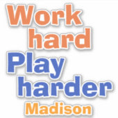 作業と遊名前をカスタムする シール (正面)