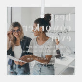 作業の完了 |引用文と写真の共同ギフト ガラスオーナメント (裏面)