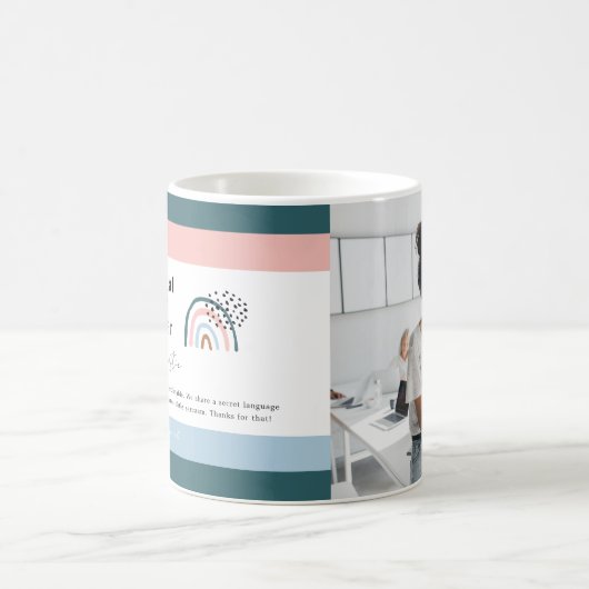 作業の完了 |引用文と写真の共同ギフト コーヒーマグカップ (中央)