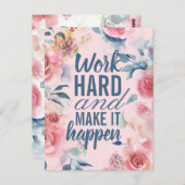 作業やる気を起こさせる懸命成功フローラはがき ポストカード (正面/裏面)