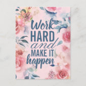 作業やる気を起こさせる懸命成功フローラはがき ポストカード (正面)