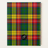 作業を計画パーソナライズされたする緑の赤い黄色の格子窓 プランナー手帳 (裏面)