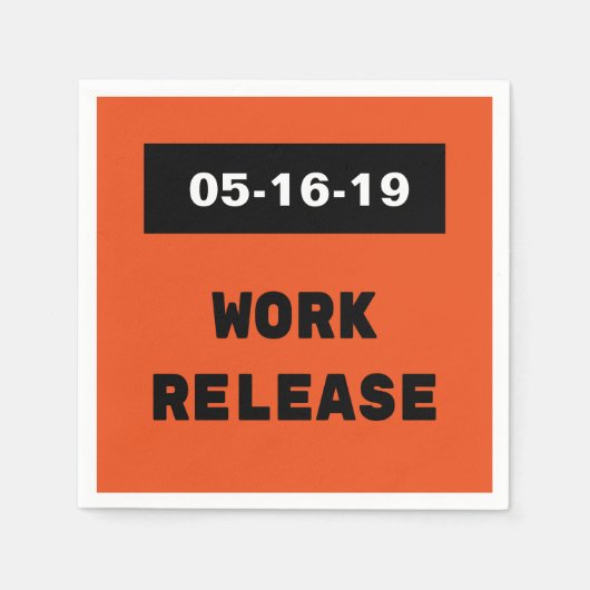 作業リリース退職ギフトのカスタム販売日 スタンダードカクテルナプキン (正面)