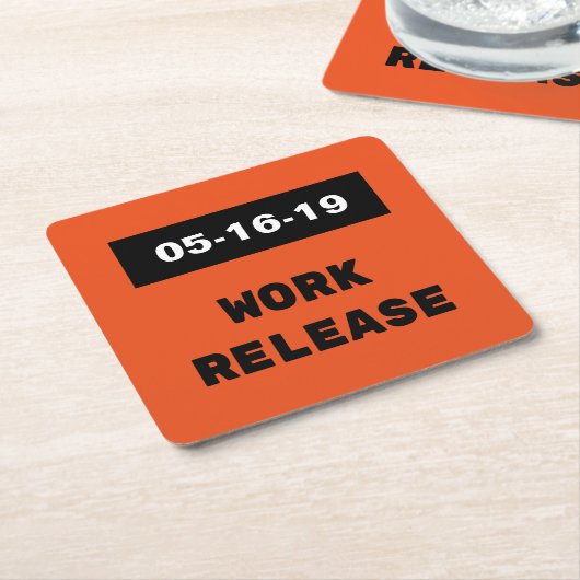 作業リリース除·売却ギフトのカスタム日 スクエアペーパーコースター (アングル)