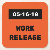 作業リリース除·売却ギフトのカスタム日 スクエアペーパーコースター (正面)