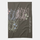 作業中の落書きデザイン キッチンタオル (縦)