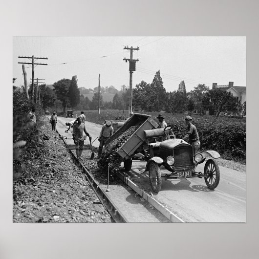 作業中の道路工事チーム 1925年 ポスター (正面)