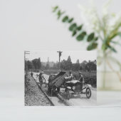 作業中の道路工事チーム 1925年 ポストカード (スタンド正面)