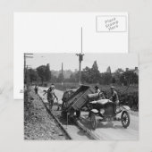 作業中の道路工事チーム 1925年 ポストカード (正面/裏面)