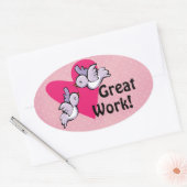 作業報素晴らし酬シール 楕円形シール (封筒)