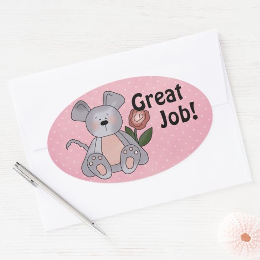 作業報素晴らし酬シール 楕円形シール (封筒)