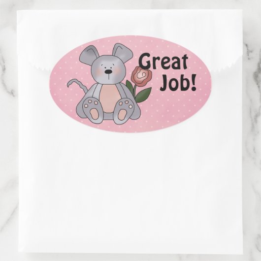 作業報素晴らし酬シール 楕円形シール (バッグ)