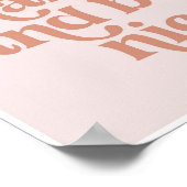 作業懸命とベニスヴィンテージレトロピンクフォント ポスター (角)