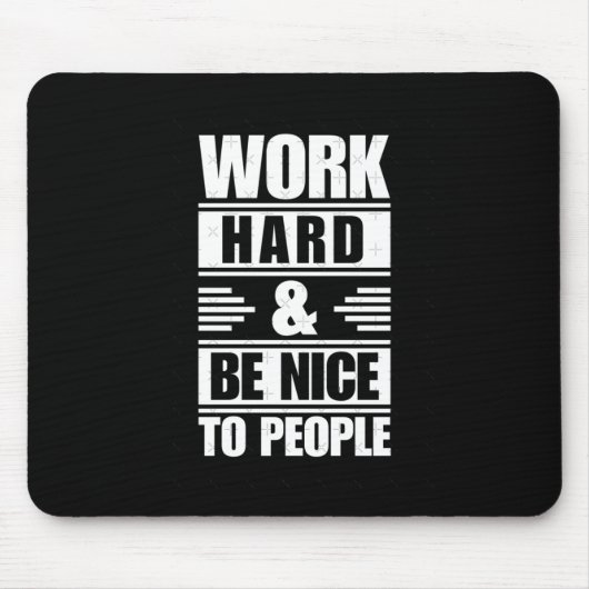 作業懸命は人に優しいステッカー マウスパッド (正面)