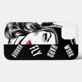 作業懸命より強く飛ぶ，パイロット女性，航空 Case-Mate iPhoneケース (裏面 (横))